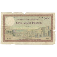 Billet, Maroc, 5000 Francs, 1949, 1949-06-03, KM:23c, TB - Marokko