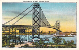 ETATS-UNIS - Michigan - Detroit -  Ambassador Bridge - Carte Postale Ancienne - Detroit