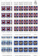 1976 LIECHTENSTEIN Minifogli MNH **, 599/602 Segni Dello Zodiaco - Blocks & Sheetlets & Panes