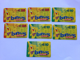 Lot De 7 Télécartes Téléphonique Go Bananas 10 Euros & 25 Euros - Lebensmittel