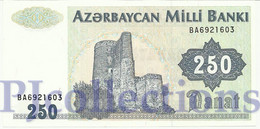 AZERBAIJAN 250 MANAT 1992 PICK 13b UNC - Arzerbaiyán