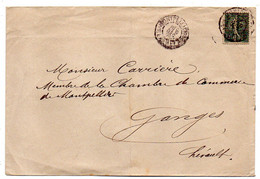 1904--Lettre De MONTPELLIER--Hérault Pour  GANGES -34  .type Semeuse Lignée......Carrière   Chambre De Commerce - 1877-1920: Semi Modern Period