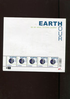 Belgie 2014 F4405 Earth Hour Planet Globe Climate Velletje Van 5 MNH RR  Zonder Plaatnummer (some Folds See Scan) - 2011-2020