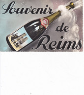 SOUVENIR DE REIMS BOUTEILLE DE CHAMPAGNE COULEUR REF 78920 - Saluti Da.../ Gruss Aus...