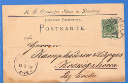 Allemagne Reich 1899 Carte Postale De Duisburg (G15863) - Covers & Documents