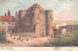 England Rye Ypres Tower W.H. Borrow Drawing - Rye