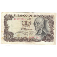 Billet, Espagne, 100 Pesetas, 1970, 1970-11-17, KM:152a, TTB - 100 Peseten