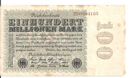 ALLEMAGNE 100 MO MARK 1923 VF P 107 - 100 Mio. Mark