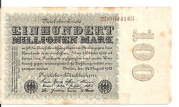 ALLEMAGNE 100 MO MARK 1923 VF P 107 - 100 Miljoen Mark