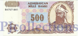 AZERBAIJAN 500 MANAT 1993 PICK 19b UNC - Azerbaigian