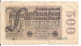 ALLEMAGNE 500 MILLIONEN MARK 1923 VF P 110 - 500 Miljoen Mark