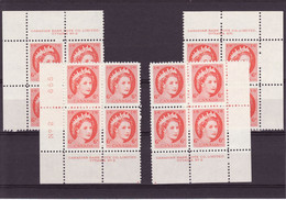 7894) Canada QE II Wilding Block Mint Light Hinge Plate 2 - Plattennummern & Inschriften