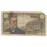 France, 5 Francs, Pasteur, 1966, U.38, TB, Fayette:61.4, KM:146a - 5 F 1966-1970 ''Pasteur''