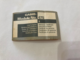 MANUALE LIBRETTO ISTRUZIONI MULTILINGUE CASIO MODULE NO.675 VINTAGE. - Otros & Sin Clasificación