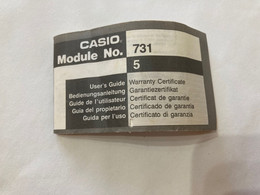 MANUALE LIBRETTO ISTRUZIONI MULTILINGUE CASIO MODULE NO.731 VINTAGE. - Andere & Zonder Classificatie