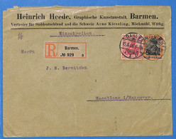 Allemagne Reich 1908 Lettre Einschreiben De Barmen (G15923) - Cartas & Documentos