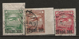 Russie Poste Aérienne  N° 15, 16 & 17  (1924) - Used Stamps