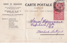 FRANCE CARTE DE TANANARIVE 1932 - Covers & Documents