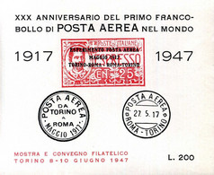 ERINNOFILIA / XXX Anniversario Di Posta Aerea 1° Francobollo 1917 - 1947 200 Lire - Neufs