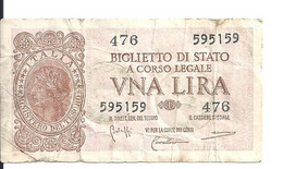 ITALIE 1 LIRE 1944 VF P 29 B - Regno D'Italia – 1 Lira