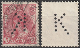 PAYS-BAS   51 (o) Wilhelmine Timbre Perforé Perfin Gelocht 1898-1923 - Gebruikt