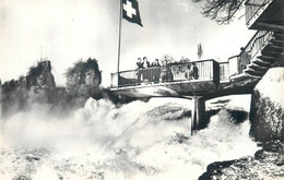 Postcard Switzerland Der Rheinfall Mit Kanzeli Schloss Laufen - Laufen-Uhwiesen 