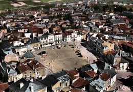 CPSM - MIREBEAU - VUE GALE AERIENNE PLACE DU CHAMP DE FOIRE - Edition Combier - Mirebeau