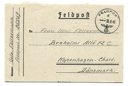 Feldpost Nach Kopenhagen Dänemark 1943 - Feldpost World War II