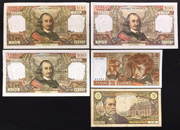 FRANCIA France 100 Francs  1971 + 1976 + 1979 + 10 Francs 1976 + 5 Francs 1967 LOTTO 4436 - 200 F 1981-1994 ''Montesquieu''