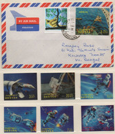 CA656- COVERAUCTION!!! - BHUTAN. 3-D- 6 STAMPS + 1 CIRCULATED COVER, " SPACE CONQUEST ". NICE LOT. SEE SCAN PLEASE. - Asia