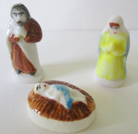 Fèves Brillantes - Crêche - Joseph, L'Enfant Jésus Et Marie, Les 3 - Frais Du Site Déduits - Anciennes