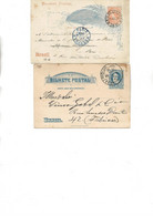 BRESIL -2 ENTIERS POSTAUX OBLITERES RIO DE JANEIRO - 1894 - Enteros Postales