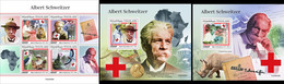 Togo 2022, Schweitzer, Red Cross, Wild Cat, 4val +2BF - Albert Schweitzer