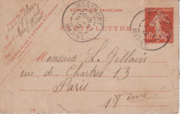 ENTIER DE 1912, De MONTMORT Pour PARIS, N° 138-E2 ( SN23/020) - Cartes-lettres