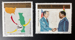 Togo 1990 Mi. 2177 - 2178 Amitié Coopération USA George Bush Map Karte Carte Eyadema President - Togo (1960-...)