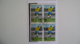 BRAZIL / BRASIL - STAMP ON COURT OF THE 1000th GOL OF THE PELE KING WITH COMMEMORATIVE STAMP IN 1969 - Gebruikt