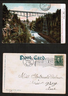 U.S.A.  1906 ADIRONDACK MOUNTAIN BRIDGE Over AUSABLE CHASM N.Y. USED POSTCARD (PC-170) - Adirondack