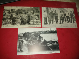 3 Carte Postale Boulogne Sur Mer La Criée Le Tréport Bénodet Pêcheuses De Crabes - Pesca