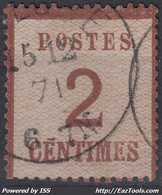 FRANCE : ALSACE LORRAINE 2c BRUN-ROUGE N° 2 OBLITERATION LEGERE - COTE 240 € - Used Stamps