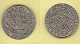 Marocco 50 Centimes 1921 Morocco Empire Cherifien Nickel Coin الدولة المغربية - Maroc