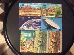 7 TELECARTES Magnétiques CAMBODGE - Cambogia