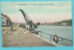 * Andenelle - Andenne (Namur - La Wallonie) * (Phototypie Desaix) La Meuse Et Le Quai De Brouckère, Péniche, Grue - Andenne
