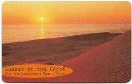 Namibia - Telecom Namibia - Sunset - Sunset At The Coast 2 (Blue Front), Solaic, 10$, Used - Namibië