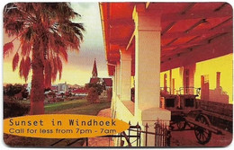 Namibia - Telecom Namibia - Sunset - Sunset In Windhoek (Blue Front), Solaic, 10$, 60.000ex, Used - Namibië