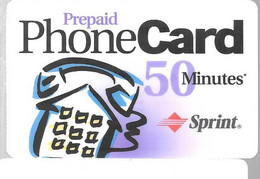 CARTE- PREPAYEE-USA-SPRINT-50 Mn-Exp 12/31/01-Plastic Epais-Glacé-T BE-RARE - Sprint