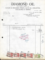 Facture  Diamond Oil Huiles Et Graisses Pour L'auto Et L'industrie Bruxelles Le 14 Janvier 1948 - Documentos