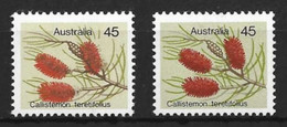 AUSTRALIA......QUEEN ELIZABETH II....(1952-22..)..." 1975.."...FLAW....CALLISEMON TERETIFOLIUS, FLOWER...DIS. BELOW.... - Varietà & Curiosità