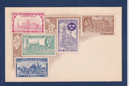 CPA Exposition Universelle Paris 1900 Philatélie Timbres Postes Non Circulé Hongrie Suède Cambodge - Tentoonstellingen