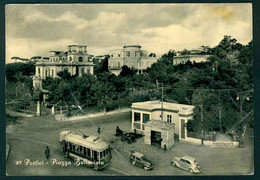 CLS021 - PORTICI NAPOLI - PIAZZA BELLAVISTA ANIMATA AUTO CAR AUTOBUS FILOBUS 1956 - SEGNI DEL TEMPO - Portici