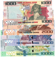 FULL SET Sierra Leone 1000, 2000, 5000 & 10000 Leones 2021 UNC Last Issue - Sierra Leona